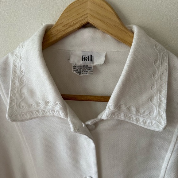 Vintage White Button-Down Shirt with Embroidered Collar - Picture 7 of 11